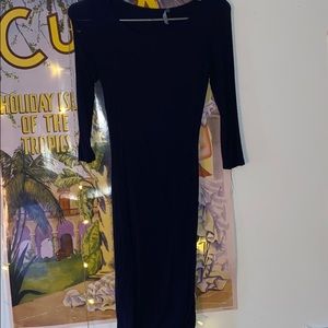 Bodycon navy blue quarter sleeve dress